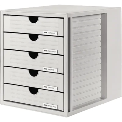 HAN Schubladenbox Systembox 1450-11 DIN C4 5Schubfächer lgr