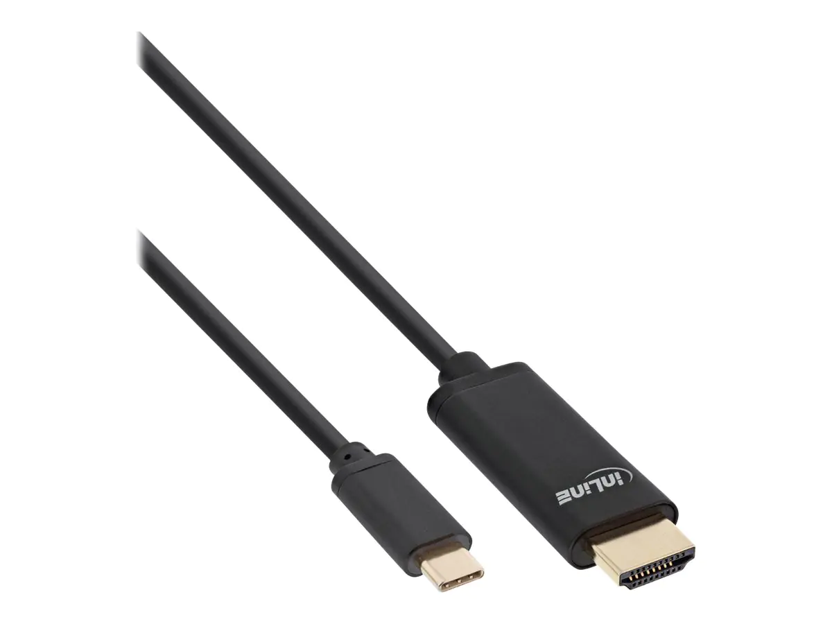 InLine - Video- / Audiokabel - HDMI männlich zu 24 pin USB-C männlich - 2 m - Schwarz - 4K Unterstützung