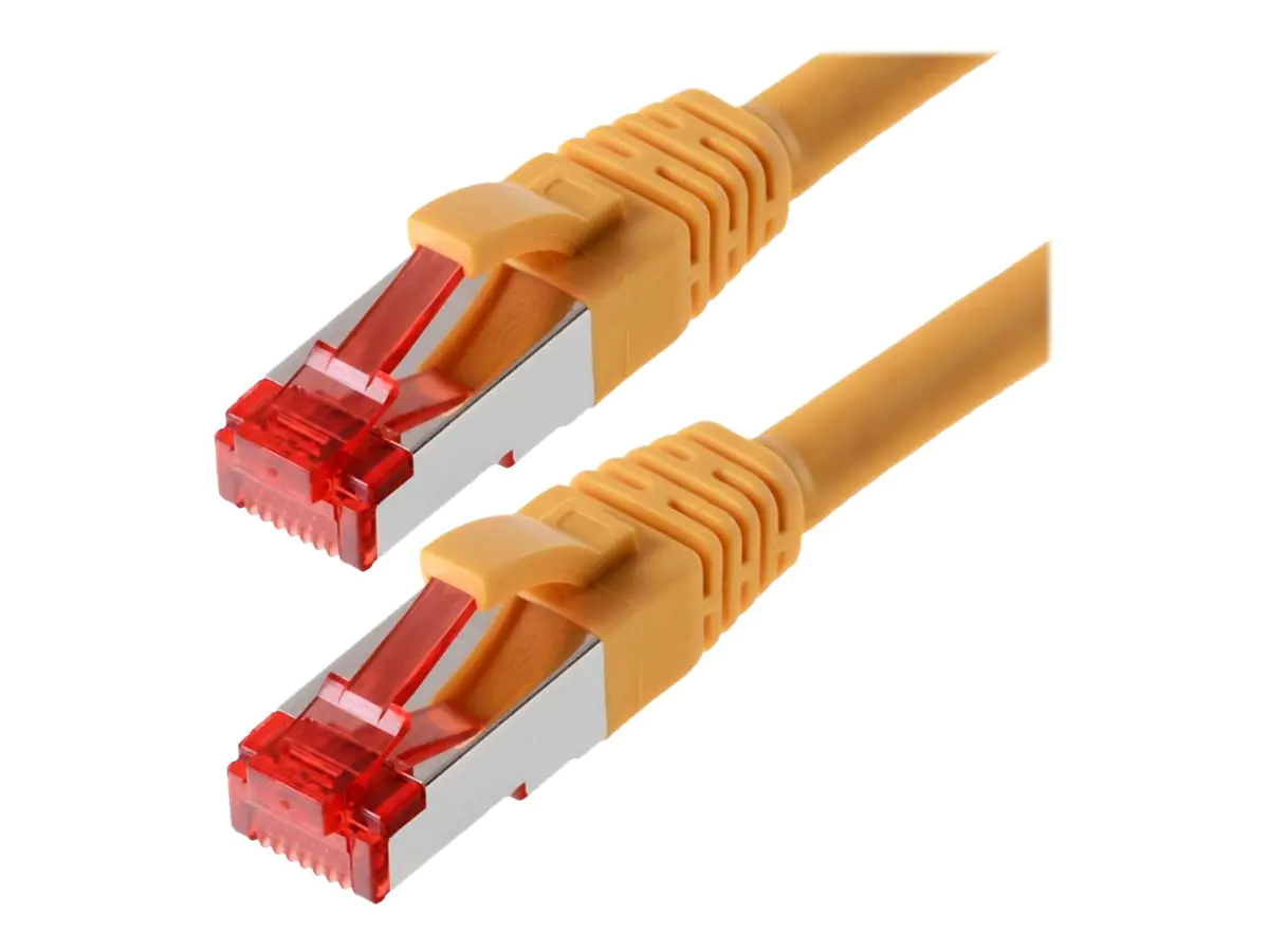 Helos - Patch-Kabel - RJ-45 (M) bis RJ-45 (M) - 1.5 m - SFTP, PiMF - CAT 6 - halogenfrei, geformt, ohne Haken - Gelb Helos - Patch-Kabel - RJ-45 (M) bis RJ-45 (M) - 1.5 m - SFTP, PiMF - CAT 6 - halogenfrei, geformt, ohne Haken - Gelb