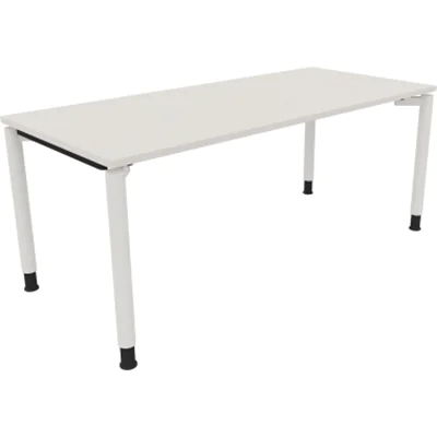 Schreibtisch Vierfuß Rundrohr B1800xT800xH680-820 ws/Weiß Schreibtisch Vierfuß Rundrohr B1800xT800xH680-820 ws/Weiß