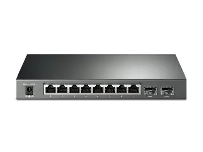 TP-Link TL-SG1210P - Switch - unmanaged - 8 x 10/100/1000 (PoE+) + 1 x 10/100/1000 (Uplink) + 1 x Gigabit SFP (Uplink) - Desktop - PoE+ (63 W)