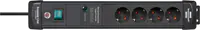 Brennenstuhl 1951140300, 1,8 m, Drinnen, Abgewinkelt, IP20, Schwarz, 4 AC-Ausgänge
