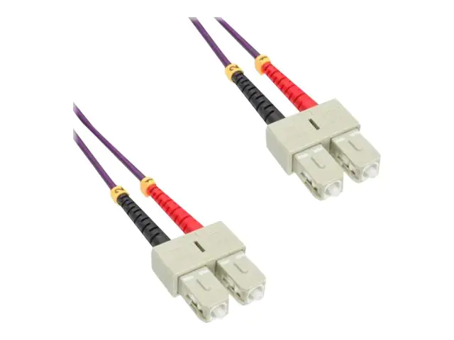 InLine - Patch-Kabel - SC multi-mode (M) bis SC multi-mode (M) - 0.5 m - Glasfaser - Duplex - 50/125 Mikrometer - OM4 - halogenfrei - lila