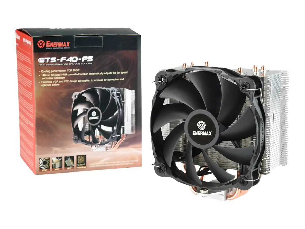 Enermax ETS-F40-FS - Prozessor-Luftkühler - (für: LGA1150, LGA1151, LGA1155, LGA1156, LGA1200, LGA1366, LGA2011, LGA2011-3, LGA2066, AM2, AM2+, AM3, AM3+, AM4, FM1, FM2, FM2+) - Aluminium und Kupfer - 140 mm