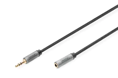 Digitus - Audiokabel - 3,5-mm-Klinkenstecker weiblich zu mini-phone stereo 3.5 mm männlich - 1 m - Doppelisolierung - Schwarz