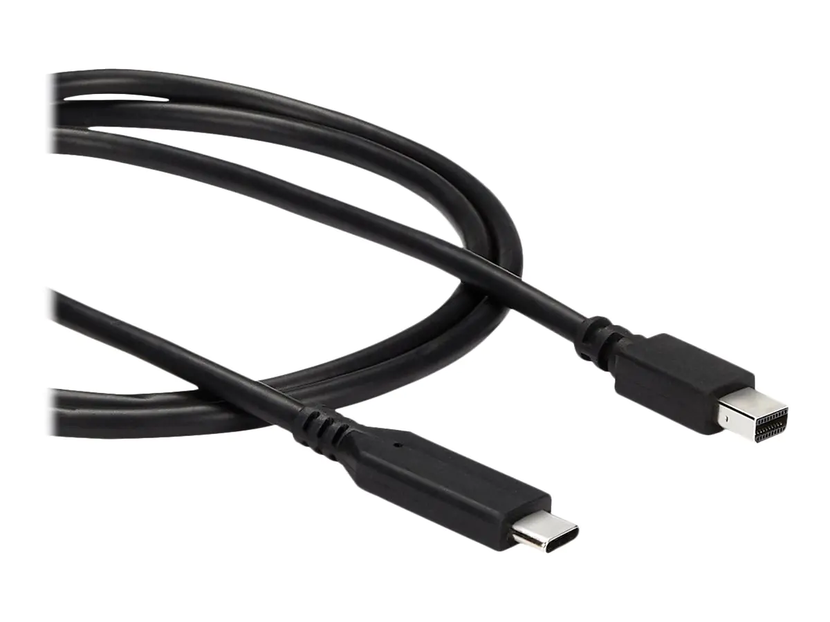 StarTech 1m / 3.3ft USB-C to Mini DisplayPort Cable - 4K 60Hz - Black - USB 3.1 Type C to mDP Adapter (CDP2MDPMM1MB) - DisplayPort-Kabel - 24 pin USB-C (M) zu Mini DisplayPort (M) - USB 3.1 / Thunderbolt 3 / DisplayPort 1.2 - 1 m - unterstützt 4K 60 Hz (3