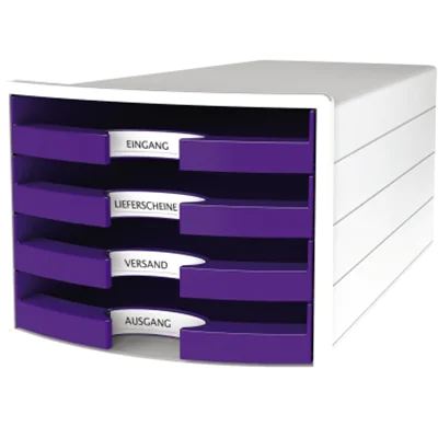 HAN Schubladenbox IMPULS 1013-57 DIN A4/C4 4Fächer offen ws/li HAN Schubladenbox IMPULS 1013-57 DIN A4/C4 4Fächer offen ws/li