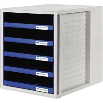 HAN Schubladenbox 1401-14 DIN A4 5Schubfächer PS blau/lichtgrau HAN Schubladenbox 1401-14 DIN A4 5Schubfächer PS blau/lichtgrau