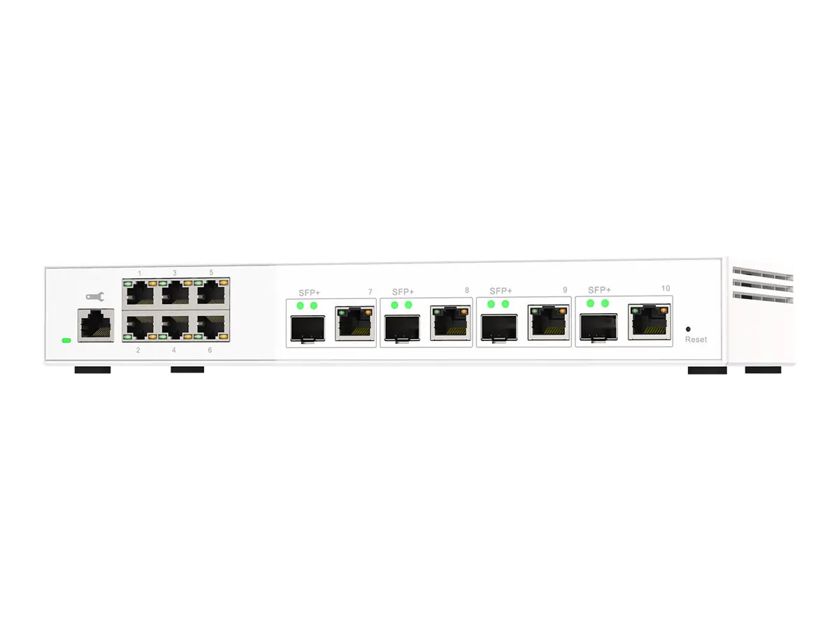 QNAP QSW-M2106-4C - Switch - managed - 6 x 2.5GBase-T + 4 x combo 10 Gigabit SFP+/RJ-45 - Desktop