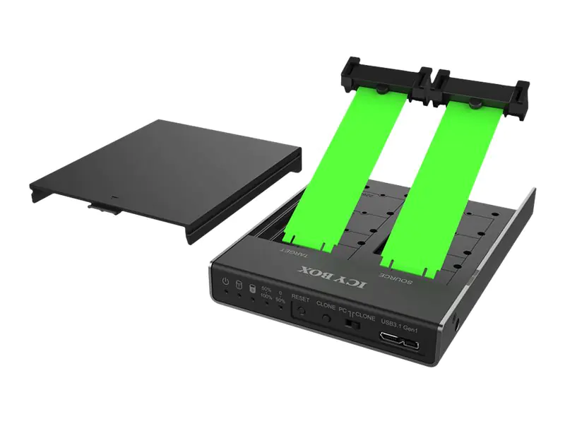 ICY BOX IB-2812CL-U3 - HDD-Dockingstation mit Datenanzeige, Klon-Funktion - M.2 - SATA 6Gb/s - USB 3.0