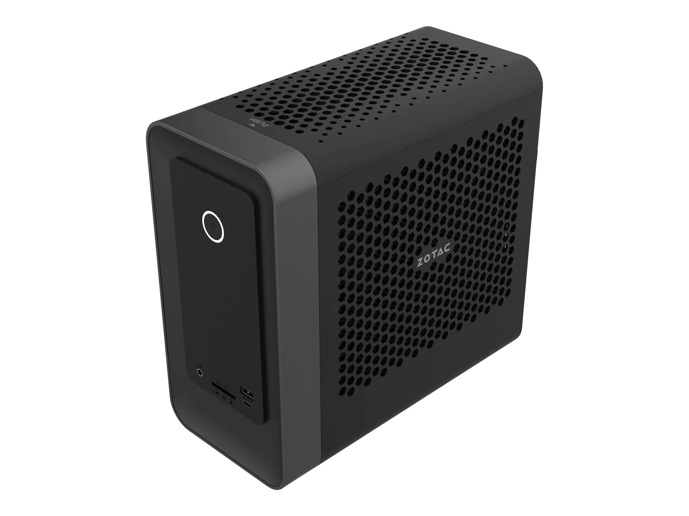 ZOTAC ZBOX MAGNUS ONE ECM53060C - Barebone - Mini-PC - 1 x Core i5 10400 / 2.9 GHz - RAM 0 GB - GF RTX 3060 - GigE, 2.5 GigE - WLAN: Bluetooth 5.0, 802.11a/b/g/n/ac/ax
