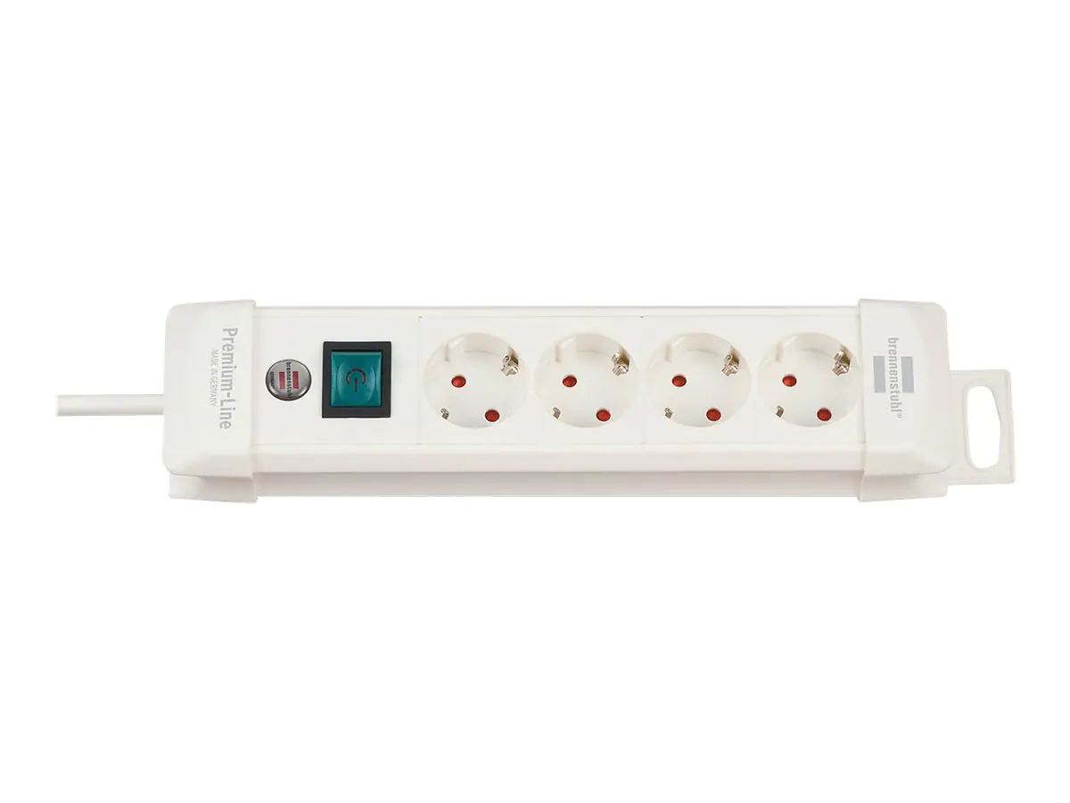 Brennenstuhl Premium-Line extension socket H05VV-F 3G1,5 - Steckdosenleiste - Eingabe, Eingang Stromversorgung - Ausgangsanschlüsse: 4 (Stromversorgung) - 1.8 m Schnur - weiß Brennenstuhl Premium-Line extension socket H05VV-F 3G1,5 - Steckdosenleiste - Eingabe, Eingang Stromversorgung - Ausgangsanschlüsse: 4 (Stromversorgung) - 1.8 m Schnur - weiß