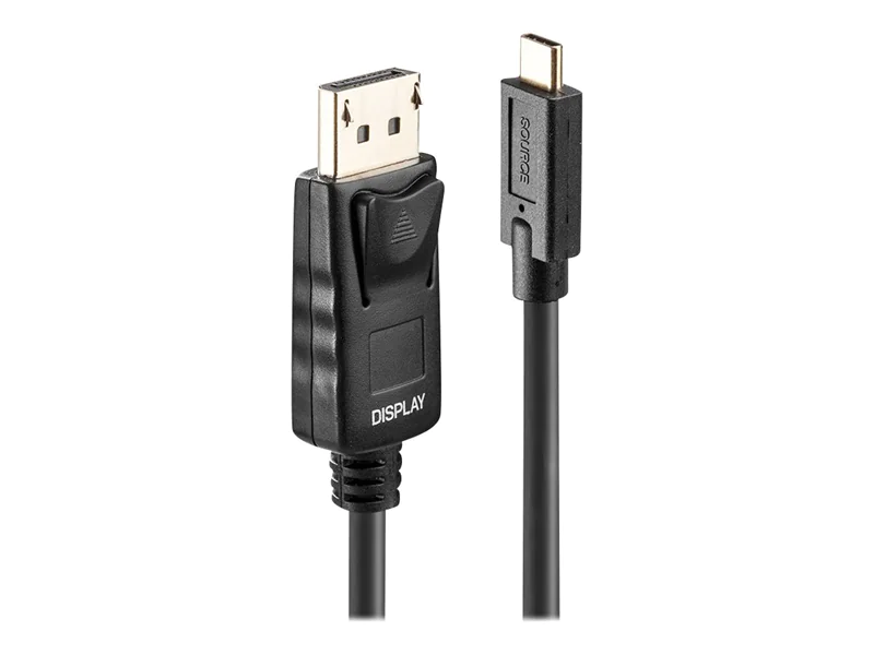 Lindy - DisplayPort-Kabel - 24 pin USB-C (M) zu DisplayPort (M) - USB 3.1 / DisplayPort 1.2 - 5 m - rund, aktiv, unterstützt 4K 60 Hz (4096 x 2160) - Schwarz