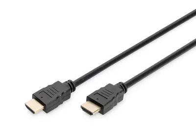 DIGITUS - HDMI-Kabel mit Ethernet - HDMI männlich zu HDMI männlich - 1 m - Schwarz - 4K Unterstützung