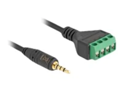 Delock - Audio-Adapter - Mini-Stecker männlich zu 4-poliger Anschlussblock - 20 cm - Schwarz Delock - Audio-Adapter - Mini-Stecker männlich zu 4-poliger Anschlussblock - 20 cm - Schwarz