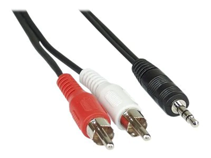 InLine Cinch/Klinke Kabel - 2x Cinch Stecker an 3,5mm Klinke Stecker - 1m 89944L
