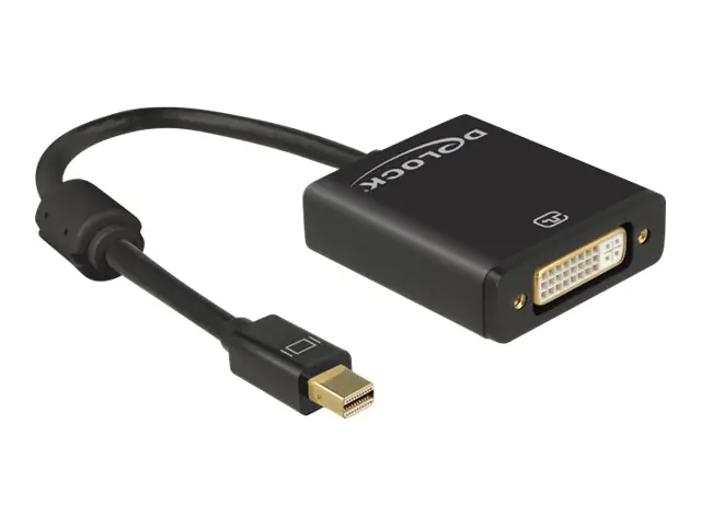 Delock - Videoadapter - Single Link - Mini DisplayPort (M) zu DVI-I (W) - DisplayPort 1.2 - 20 cm - Daumenschrauben, 4K Unterstützung - Schwarz Delock - Videoadapter - Single Link - Mini DisplayPort (M) zu DVI-I (W) - DisplayPort 1.2 - 20 cm - Daumenschrauben, 4K Unterstützung - Schwarz