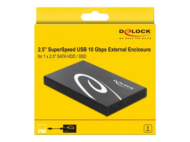Delock External Enclosure for 2.5" SATA HDD / SSD with SuperSpeed USB 10 Gbps (USB 3.1 Gen 2) 42611