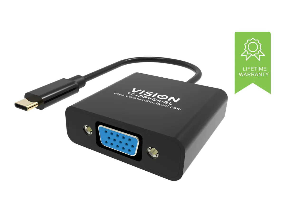 VISION - Videoadapter - 24 pin USB-C männlich zu HD-15 (VGA) weiblich - Schwarz - 1080p-Unterstützung