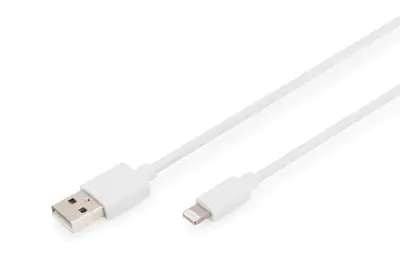 DIGITUS Lightning auf USB A Daten-/Ladekabel, MFI zertifiziert DB-600106-010-W