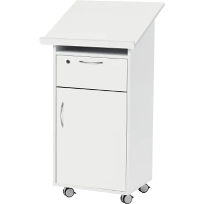 Stehpult Laudatus 600x1.200x525mm Schub Tür weiß Stehpult Laudatus 600x1.200x525mm Schub Tür weiß