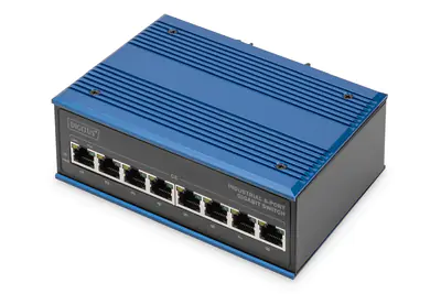Digitus Industrial - Switch - unmanaged - 8 x 10/100/1000Base-TX (PoE+) - Desktop, an DIN-Schiene montierbar - PoE+ Digitus Industrial - Switch - unmanaged - 8 x 10/100/1000Base-TX (PoE+) - Desktop, an DIN-Schiene montierbar - PoE+