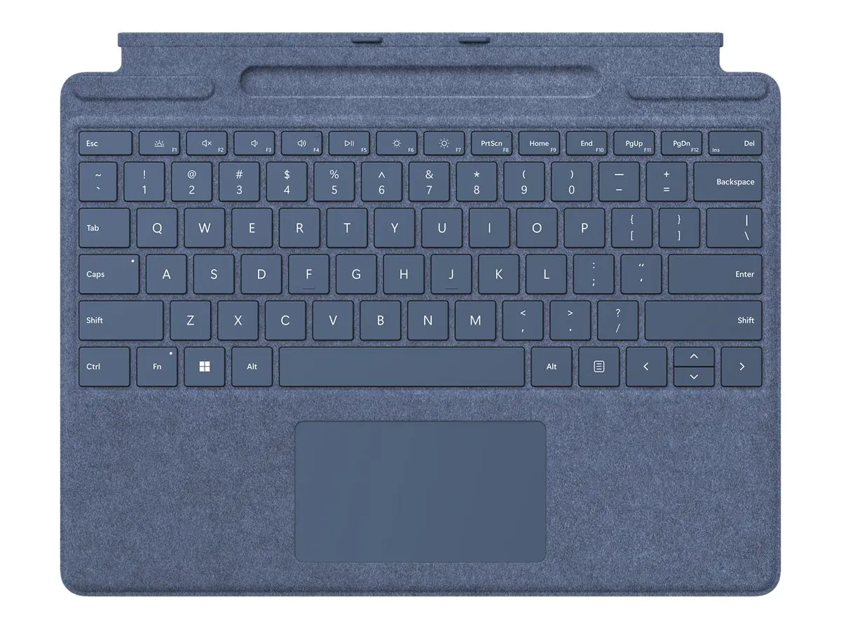 Microsoft Surface Pro Signature Keyboard - Tastatur - mit Touchpad, Beschleunigungsmesser, Surface Slim Pen 2 Ablage- und Ladeschale - QWERTZ - Deutsch - Saphir - mit Slim Pen 2 - für Surface Pro 8, Pro 8 for Business, Pro 9 for Business, Pro X for B