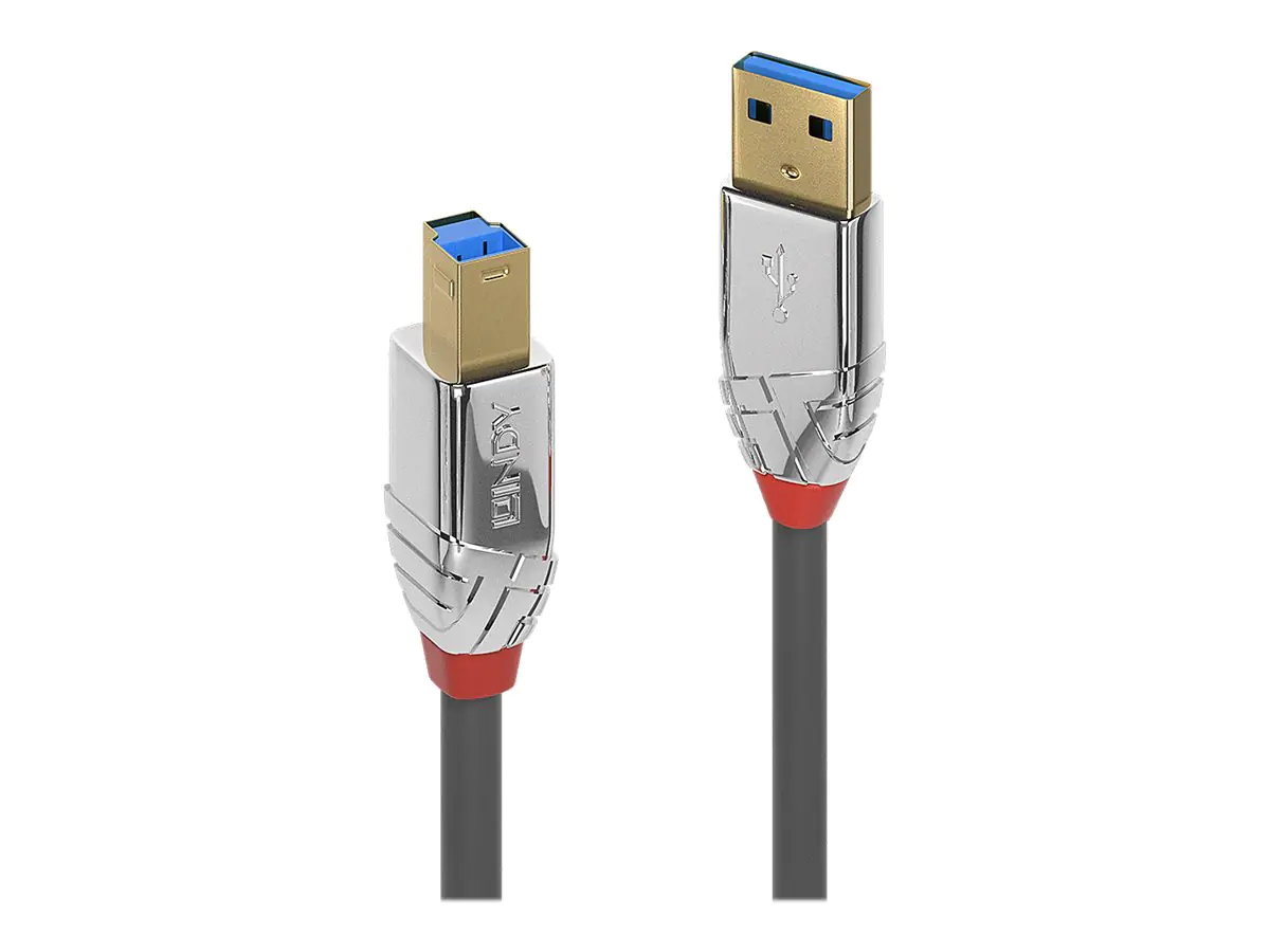 Lindy CROMO - USB-Kabel - USB Typ A (M) zu USB Type B (M) - USB 3.1 - 5 m - rund - Grau