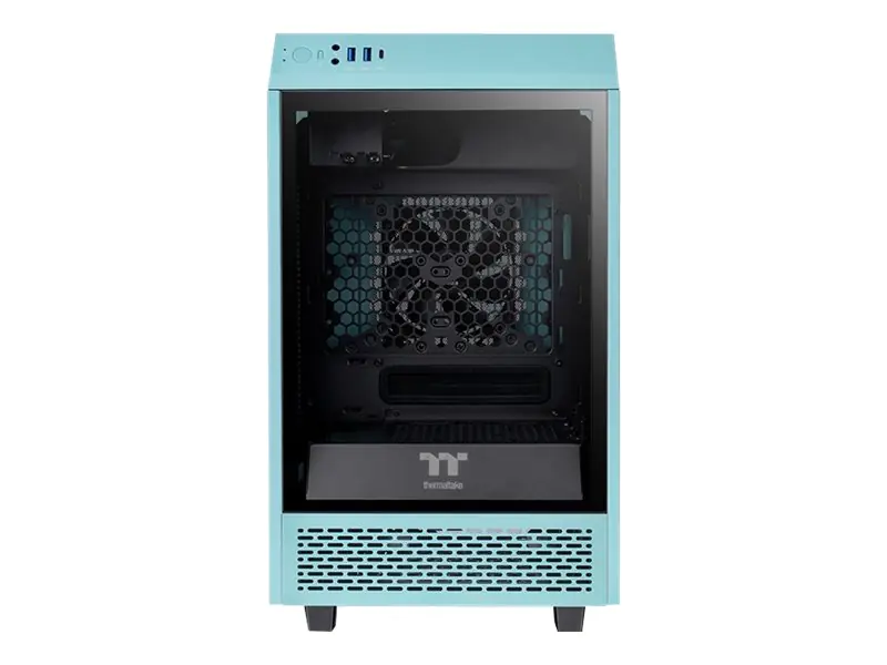 Thermaltake The Tower 100 - MT - Mini-ITX - Seitenteil mit Fenster (gehärtetes Glas) - keine Spannungsversorgung (PS/2) - Türkis - USB/Audio