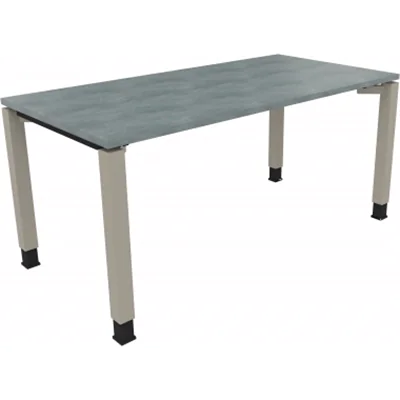 Schreibtisch Vierfuß Quadratrohr B1600xT800xH680-820 si/Beton Schreibtisch Vierfuß Quadratrohr B1600xT800xH680-820 si/Beton