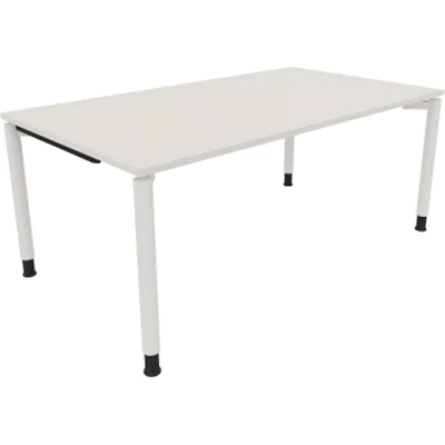 Schreibtisch Vierfuß Rundrohr B1800xT1000xH680-820 ws/Weiß