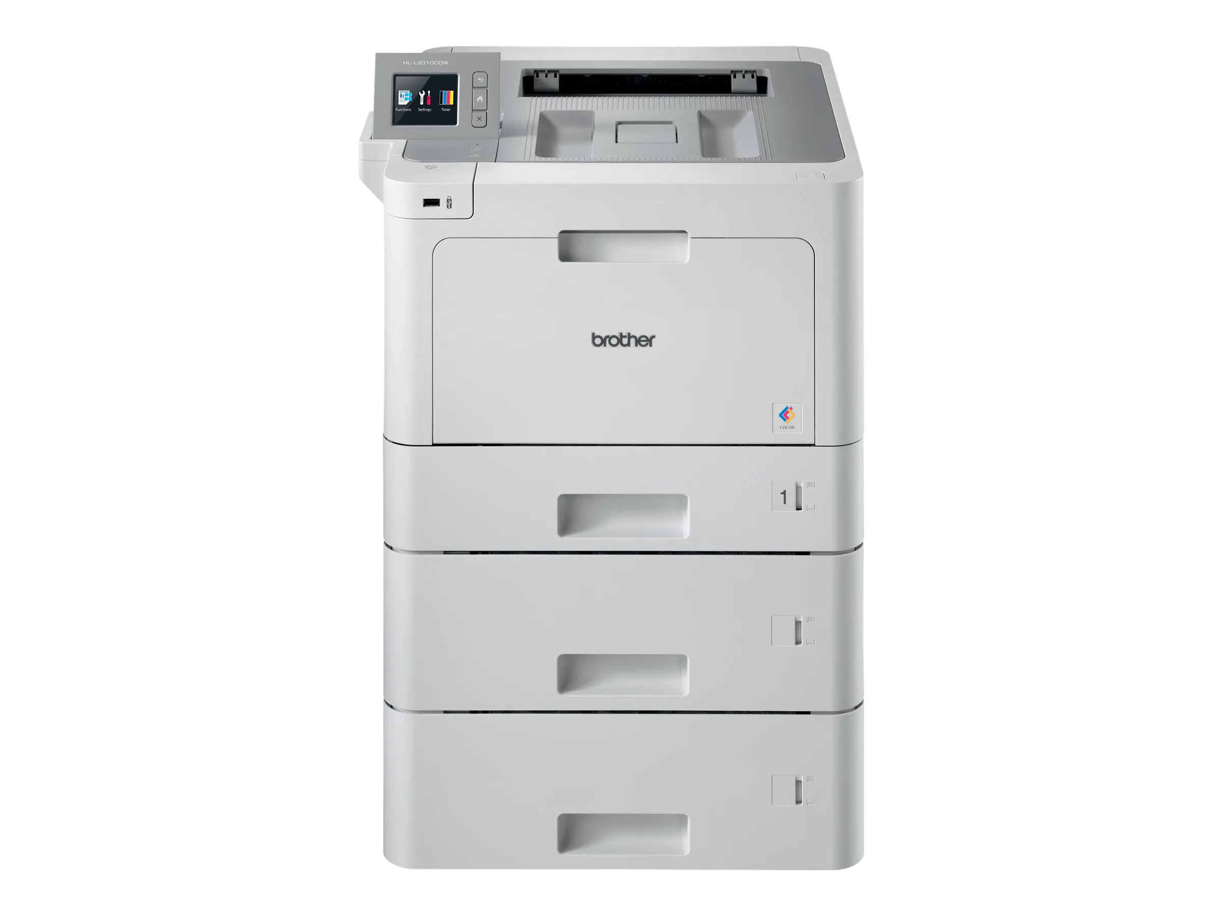 Brother HL-L9310CDWTT - Drucker - Farbe - Duplex - Laser - A4/Legal - 2400 x 600 dpi - bis zu 31 Seiten/Min. (einfarbig)/ bis zu 31 Seiten/Min. (Farbe) - Kapazität: 1300 Blätter - USB 2.0, Gigabit LAN, Wi-Fi(n), USB-Host, NFC mit Brother PRINT AirBag für