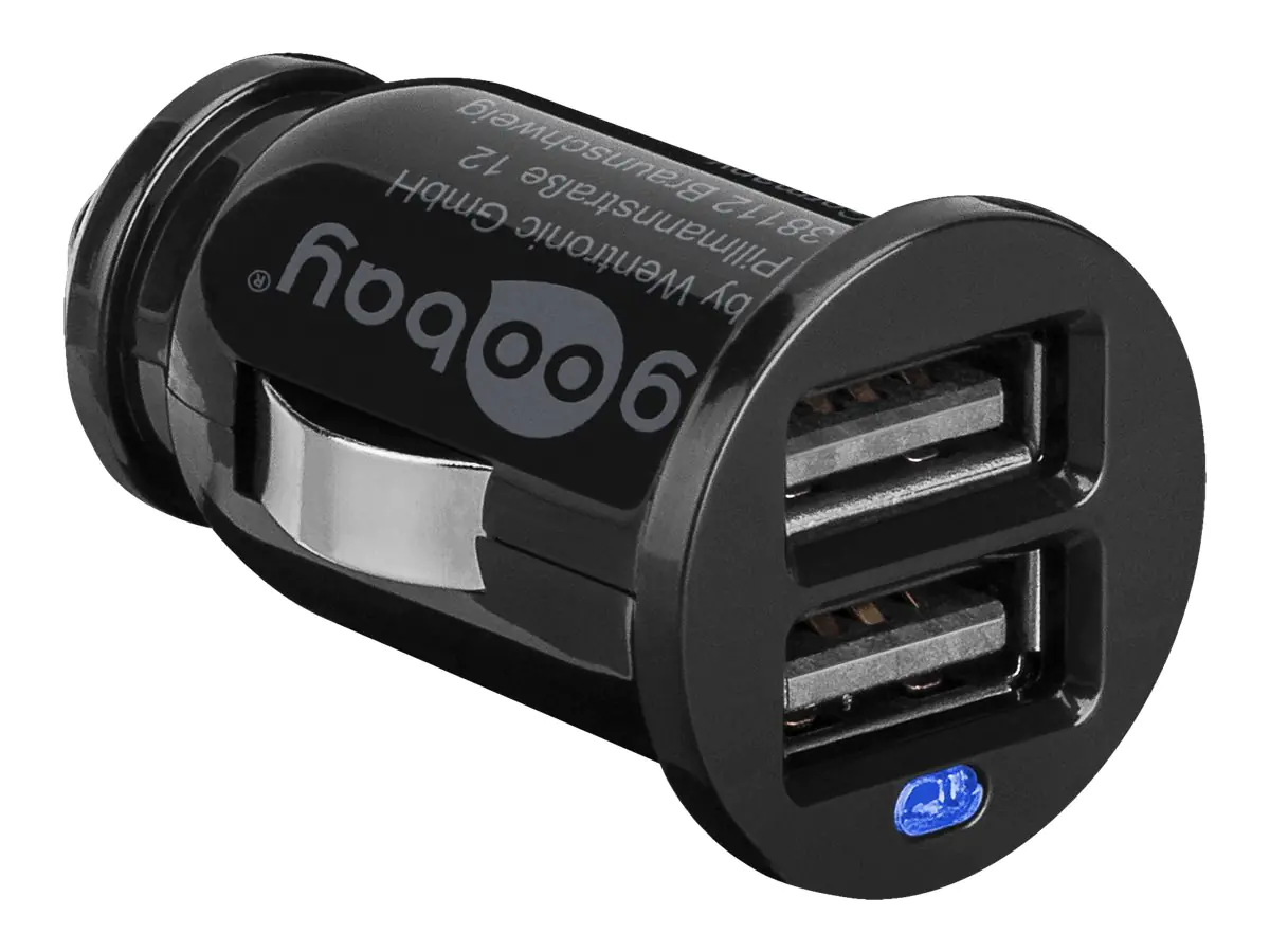 goobay - Auto-Netzteil - 2.1 A - 2 Ausgabeanschlussstellen (USB) - Schwarz
