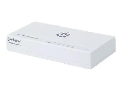 Manhattan 5-Port Gigabit Ethernet Switch, Desktop Size, Plastic, IEEE 802.3az (Energy Efficient Ethernet), Three Year Warranty, Box - Switch - 5 x 10/100/1000 - Desktop