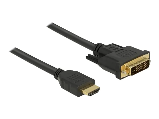 Delock - Adapterkabel - DVI-D männlich zu HDMI männlich - 3 m - Dreifachisolierung - Schwarz - Daumenschrauben Delock - Adapterkabel - DVI-D männlich zu HDMI männlich - 3 m - Dreifachisolierung - Schwarz - Daumenschrauben