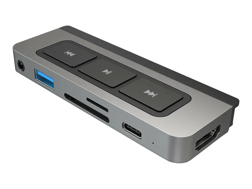 HyperDrive 6-in-1 USB-C Media Hub - Dockingstation - USB-C - HDMI - für Apple 10.9-inch iPad Air (4th generation, 5th generation); 11-inch iPad Pro (1st generation, 2nd generation, 3rd generation); 12.9-inch iPad Pro (3rd generation, 4th generation, 5th g