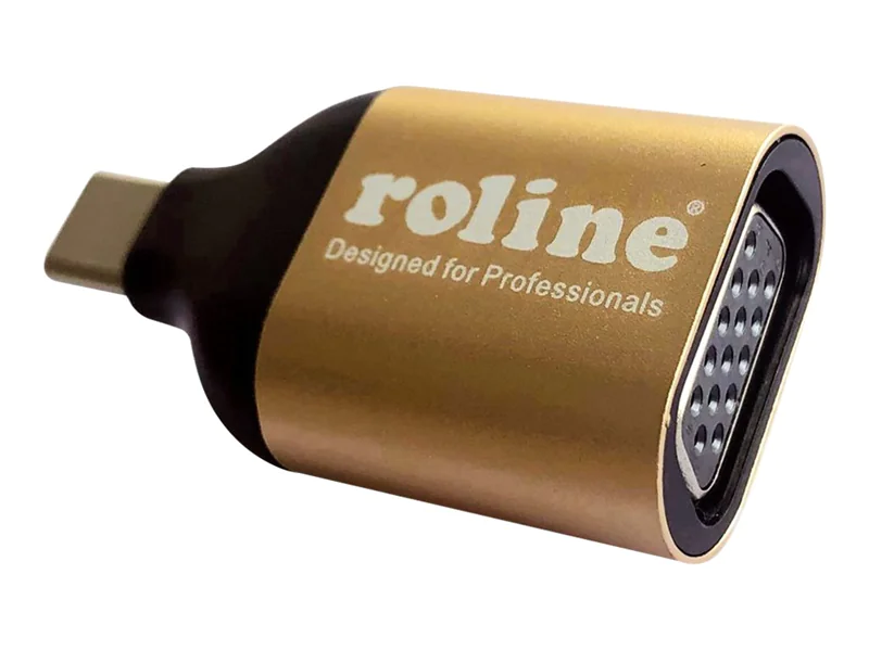 Roline Gold - USB-Adapter - 24 pin USB-C (M) zu HD-15 (VGA) (W) - USB 3.2 Gen 2 - Schwarz, Gold Roline Gold - USB-Adapter - 24 pin USB-C (M) zu HD-15 (VGA) (W) - USB 3.2 Gen 2 - Schwarz, Gold