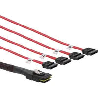 InLine SAS Anschlusskabel - Mini SAS SFF8087 an 4x SATA - Crossover - OCF - 0,5m