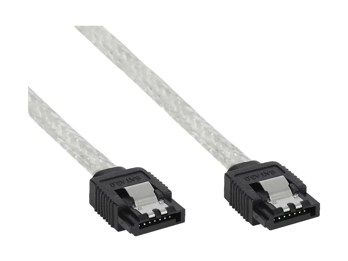 InLine SATA 6Gb/s Kabel rund - mit Lasche - 0,75m 27307R