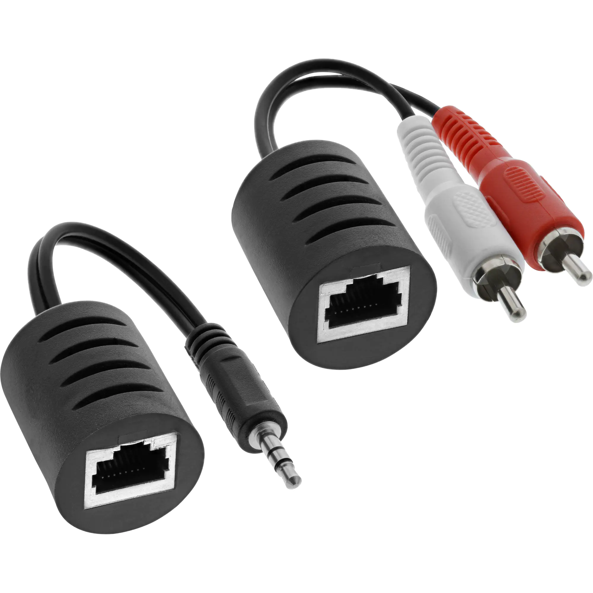 InLine Audio über RJ45 passiv - 2x Cinch 1x Klinke 3,5mm / RJ45 Buchse - max. 50m 89003