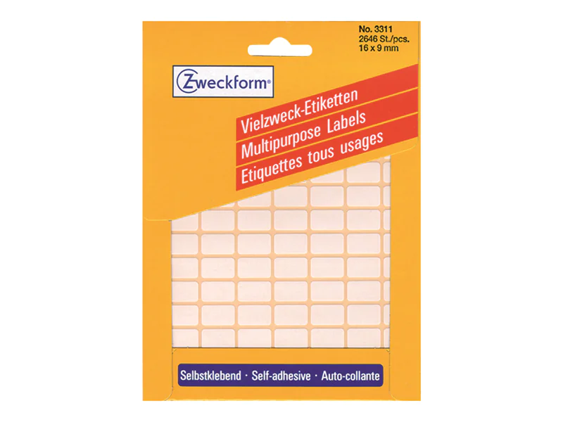 Avery Zweckform Avery Multi-Purpose Labels 3311 - Weiß - 9 x 16 mm 2646 Etikett(en) Mehrzwecketiketten