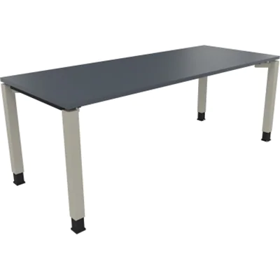 Schreibtisch Vierfuß Quadratrohr B2000xT800xH680-820 si/Lavagrau Schreibtisch Vierfuß Quadratrohr B2000xT800xH680-820 si/Lavagrau
