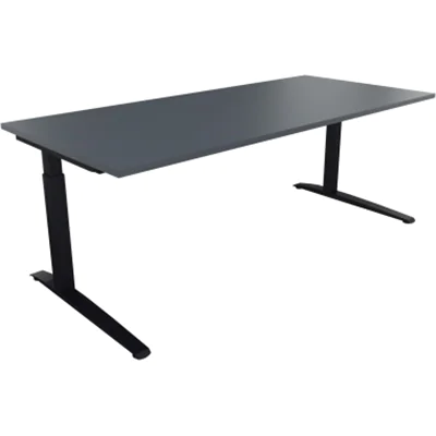 Schreibtisch Kufe Einzels. Quadrat B2000xT900xH650-850 an/Lavagrau Schreibtisch Kufe Einzels. Quadrat B2000xT900xH650-850 an/Lavagrau