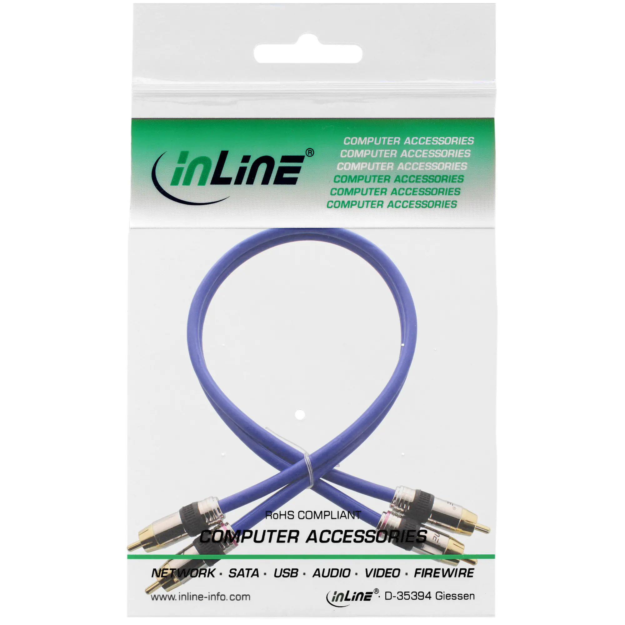 InLine Cinch Kabel AUDIO - PREMIUM - 2x Cinch Stecker / Stecker - 30m 89730P
