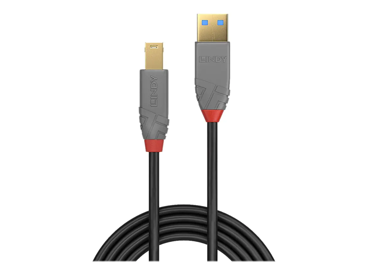 Lindy Anthra Line - USB-Kabel - USB Typ A (M) zu USB Type B (M) - USB 3.0 - 2 m - rund - Schwarz Lindy Anthra Line - USB-Kabel - USB Typ A (M) zu USB Type B (M) - USB 3.0 - 2 m - rund - Schwarz