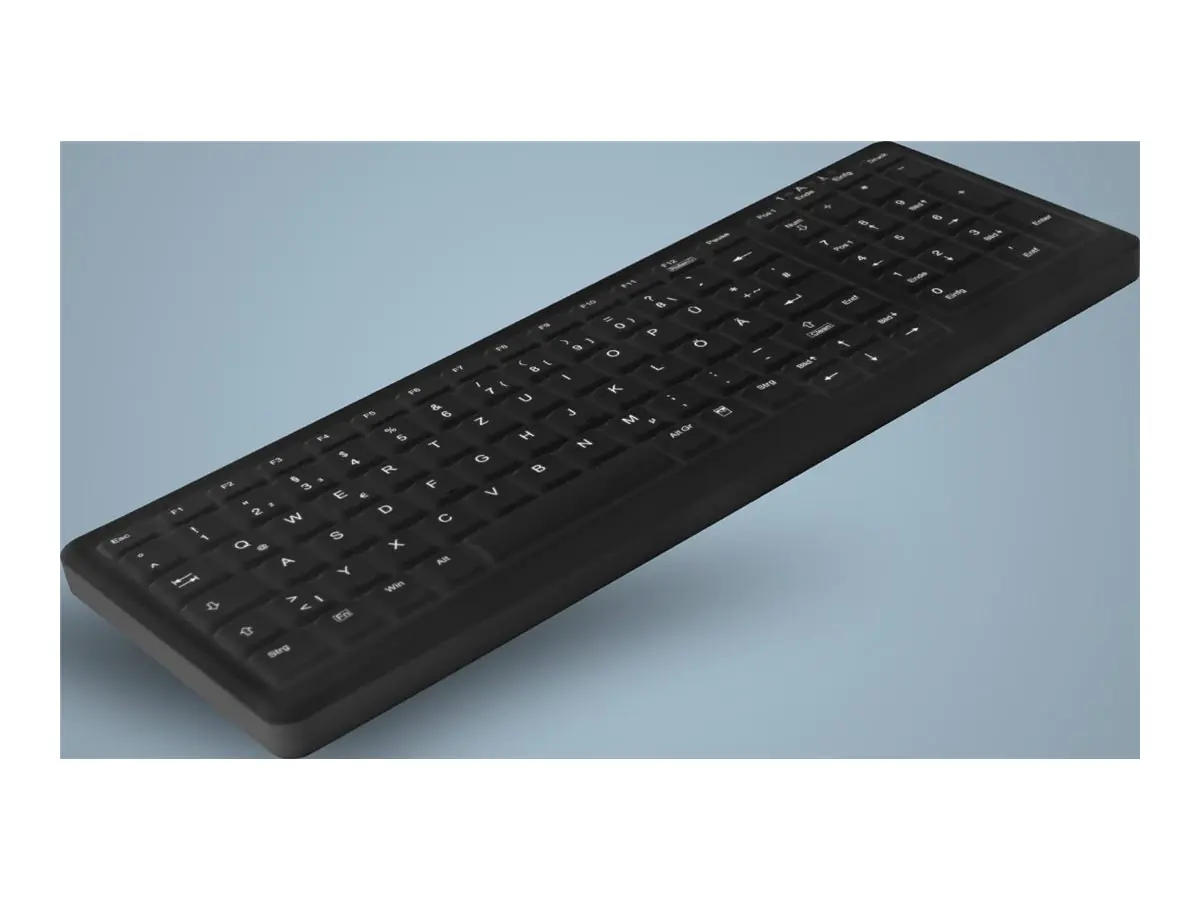 Active Key MedicalKey AK-C7000 - Tastatur - desinfizierbar, kompakt, hygienisch, mit Ziffernblock - USB - QWERTZ - Deutsch - Schwarz