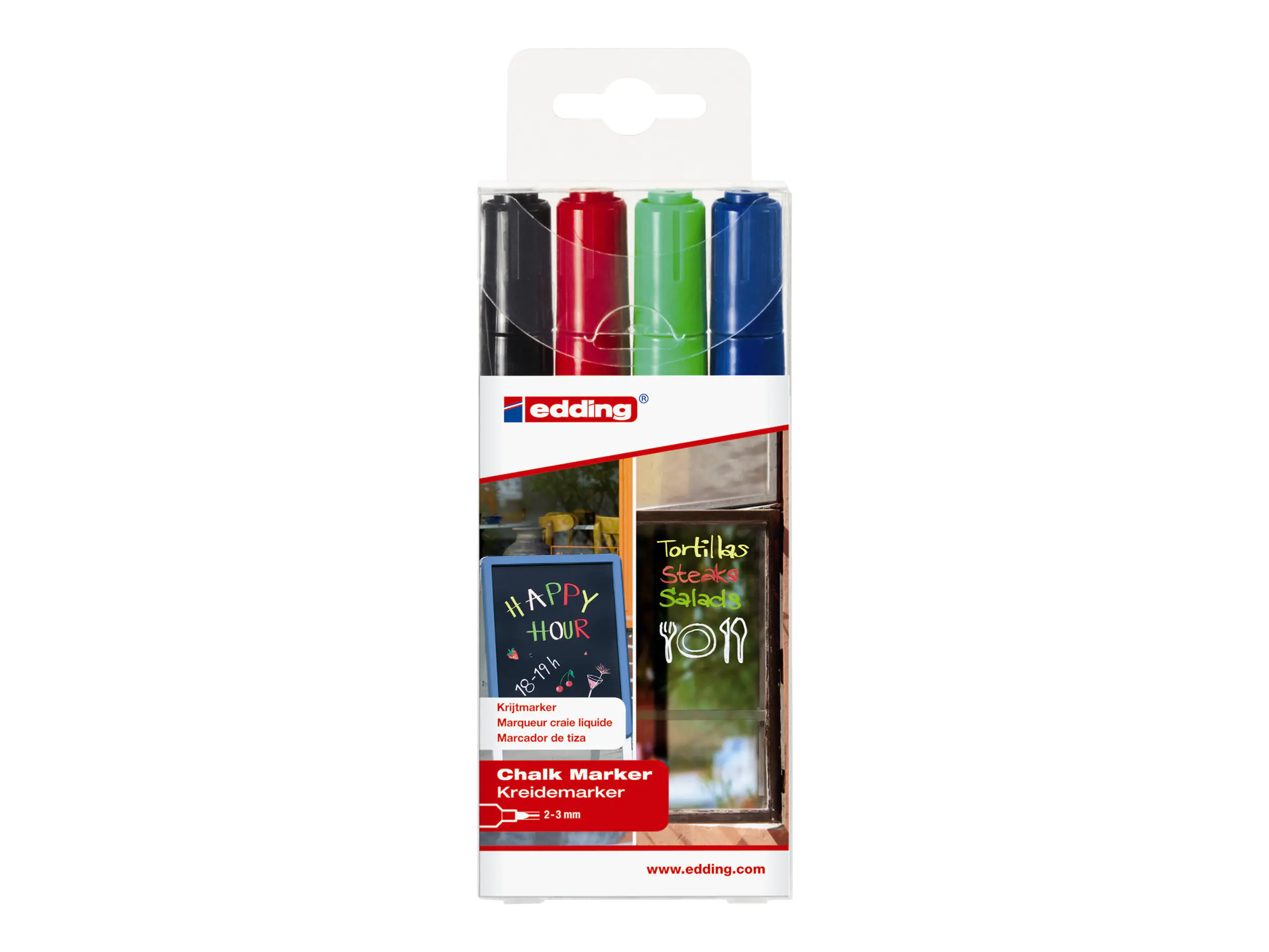 edding Kreidemarker 4-4095-4999 2-3mm sortiert 4 St./Pack.
