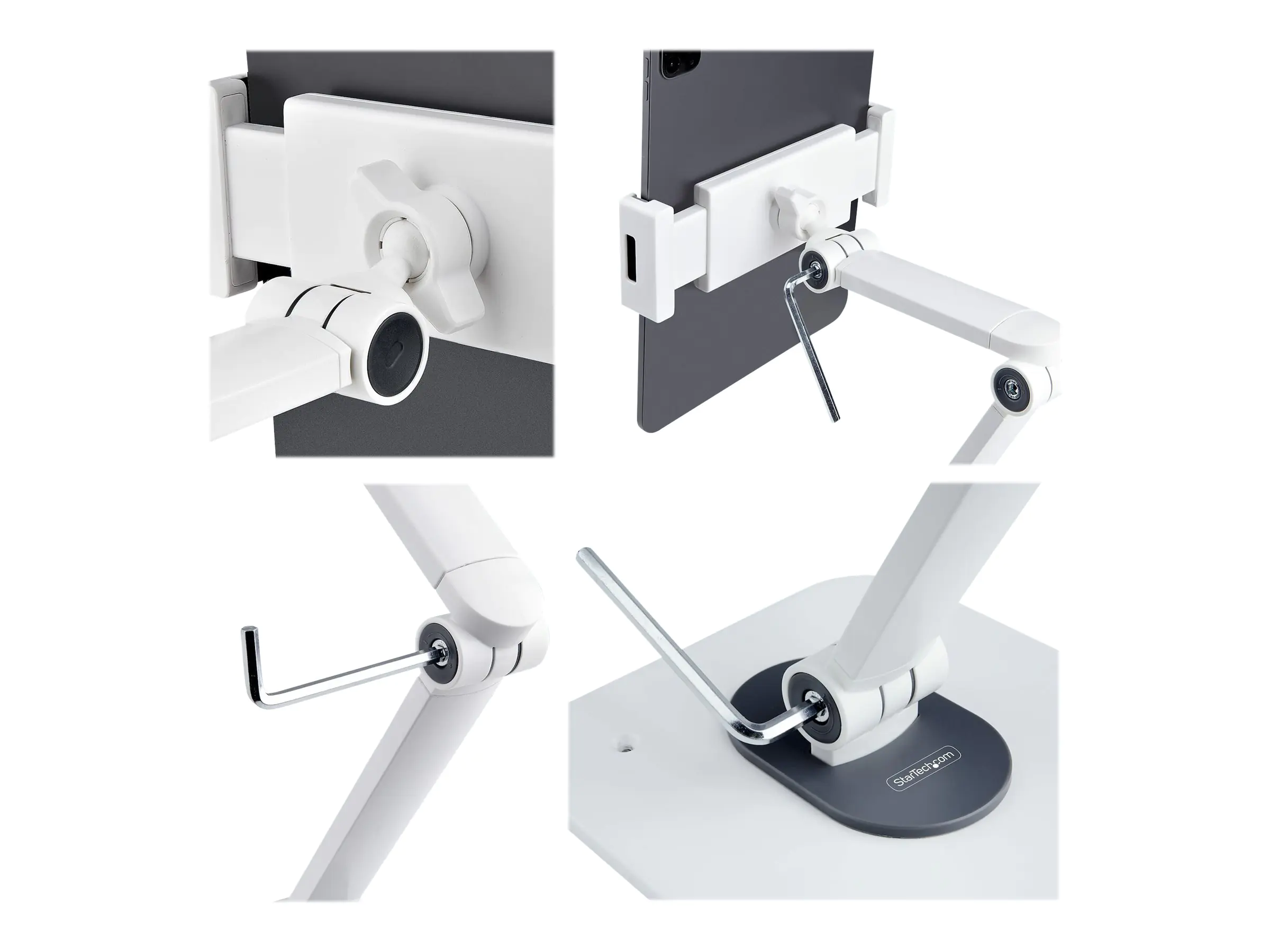 StarTech.com Einstellbarer Tablet Tischständer - Tablet Wandhalterung - Aufstellung - für Tablett - Aluminium und Stahl - weiß - Bildschirmgröße: 11.93-32.76 cm (4.7"-12.9") ADJ-TABLET-STAND-W