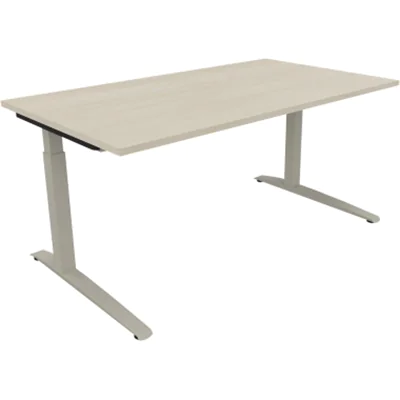 Schreibtisch Kufe Einzels. Quadrat B1600xT900xH650-850 si/Akazie hell Schreibtisch Kufe Einzels. Quadrat B1600xT900xH650-850 si/Akazie hell