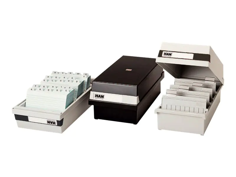 HAN Karteikasten 965-11 DIN A5 quer max. 800Karten PS lichtgrau